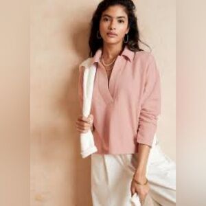 Banana Republic Women’s Pink Fog Polo Sweater Size Small